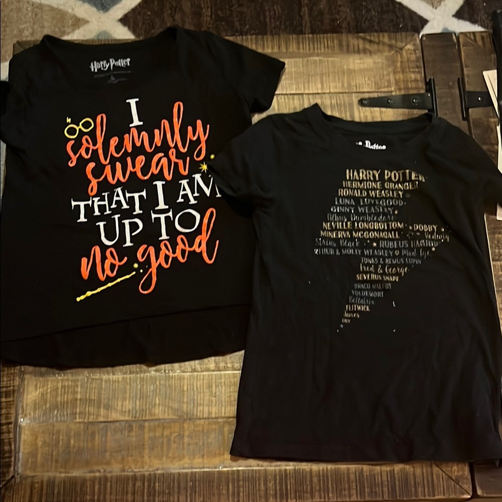 Harry Potter Black Short Sleeve Tees with Graphic Design